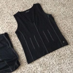 Black top w/white stitches